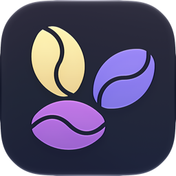 Breve 2.0 app icon showing three coffee beans
