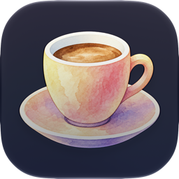Breve 2.1 app icon showing a watercolor coffee cup