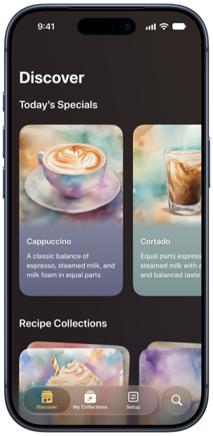 Breve on iPhone showing the Discover tab